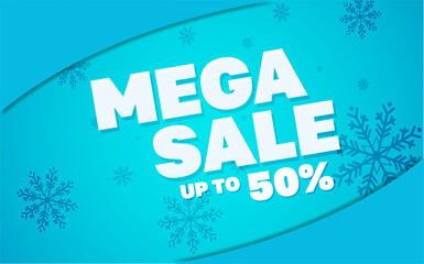 Vector illustration mega sale banner template design, Big sales special offer. end of season party background