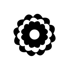 Marigold glyph icon. Clipart image isolated on white background.