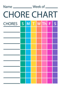 Chore chart colour template. Clipart image