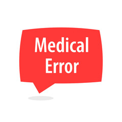 Medical error speech bubble icon. Clipart image isolated on white background.