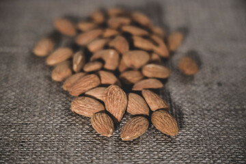 fresh and delicious almonds on the table