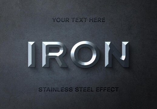 Old Iron 3D Text Effect Mockup