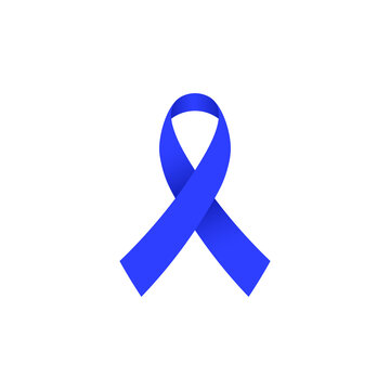 Navy blue cancer ribbon icon. Clipart image isolated on white background.