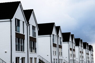 White Houses in a row - clear sky