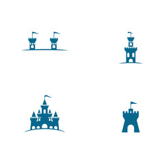 Set Castle Logo Template vector symbol