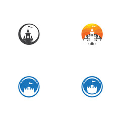 Set Castle Logo Template vector symbol