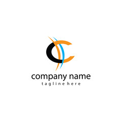 letter c creative logo illustration with color vector design template