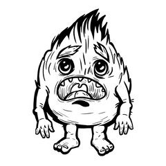 Cartoon character. Monster in line