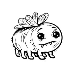 Cute and funny monster. Pretty mascot.