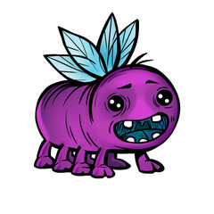 Cute dragonfly cartoon. Alien and monster