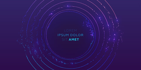 Glowing particles liquid dynamic flow background. Trendy fluid cover design. Eps10 vector illustration