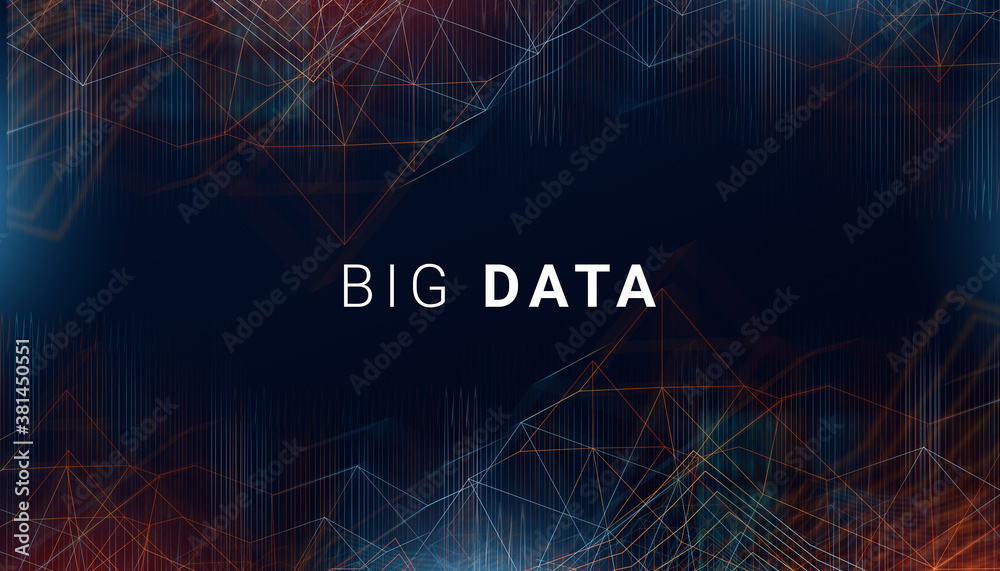Aufkleber big data concept. creative illustration with colorful geometrical elements over dark background