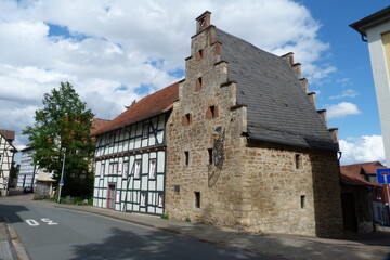 Fototapeta na wymiar Gotisches Haus Hansestadt Korbach Spukhaus