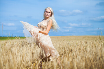 Portrait of a young beautiful blonde woman