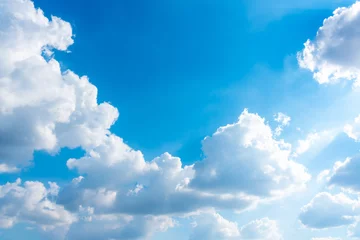 Wandaufkleber blauer Himmel und weißer Wolkennaturhintergrund. Schöne Wolke im blauen Himmel. © FocusStocker