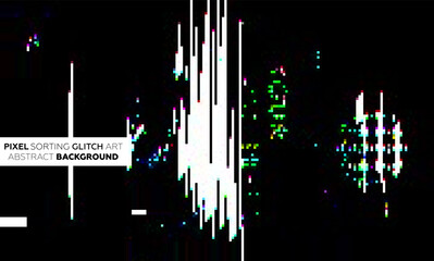 Minimal background with gradient color lines. Geometric trendy design. Pixel sorting glitch style. Eps10 vector illustration