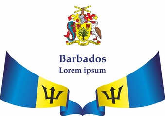 Flag of Barbados, Barbados. Bright, colorful vector illustration.