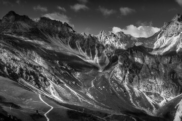 The mountainous landscape