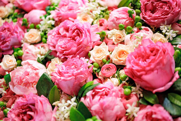 background colored flowers with blur