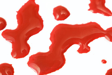 blood in white surface background, texture with blood