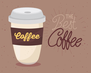 banner of the best coffee with disposable vector illustration design