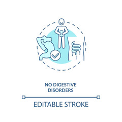 No digestive disorders concept icon. Probiotics health benefits idea thin line illustration. Diarrhea risk. Probiotic supplements. Vector isolated outline RGB color drawing. Editable stroke
