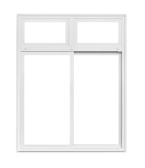 Real modern house window frame isolated on white background with clipping path