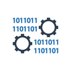 Binary code gear setting icon
