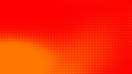 Dots halftone orange color pattern gradient texture with technology digital background. Dots pop art comics with summer background.