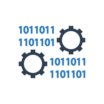 Binary code gear setting icon
