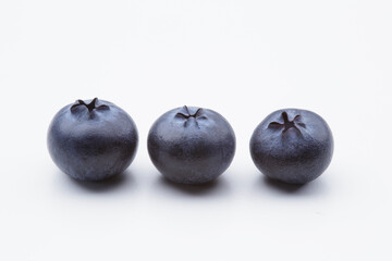 Blueberries isolated group on white background