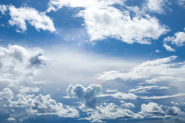 Fototapeta premium blue sky and White cloud nature background. Beautiful cloud in blue sky.