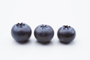 Blueberries isolated group on white background