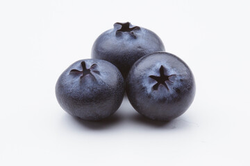 Blueberries isolated group on white background