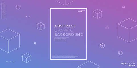 Placard template with abstract geometric shapes, 80s memphis bright style flat design elements. Retro art for covers, banners, flyers and posters. Eps10 vector illustrations