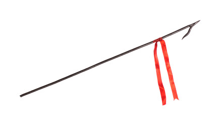 ancient iron spear isolated on white background