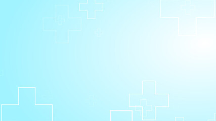 Medical white blue cross pattern background.