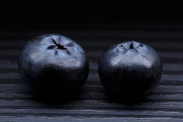 Blueberries soft fruit on black background