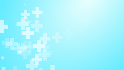 Medical white blue cross pattern background.
