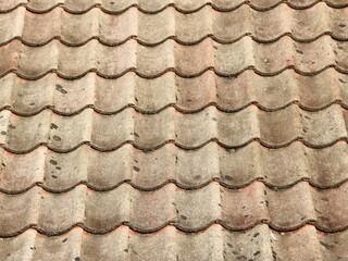 Isolated Background of Worn Cement Roof Tiles