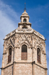 Detail of the upper part of the Miguelete or Micalet of the cathedral of Valencia