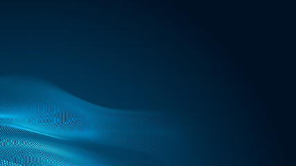 Dot blue wave light screen gradient texture background. Abstract  technology big data digital background. 3d rendering.