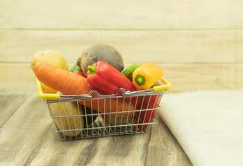 Fresh and healthy vegetables in the basket