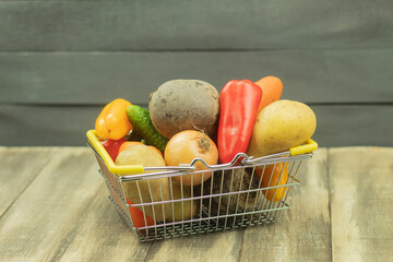 Fresh and healthy vegetables in the basket