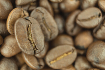 Roasted coffee beans as background