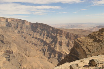 Fototapeta na wymiar The beautiful desert landscape on the Arabian Peninsula in Oman