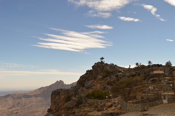The beautiful desert landscape on the Arabian Peninsula in Oman