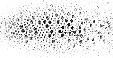 Rough, irregular texture composed of monochrome geometric elements. Overlay distressed grunge background. Abstract vector illustration. Isolated on white background. EPS10