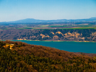 Naklejka premium Lac de Sainte-Croix lake and the Verdon Gorge (Gorges du Verdon), Cote d'Azur, Provence, France