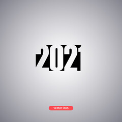 2021 year vector icon isolated on gray background